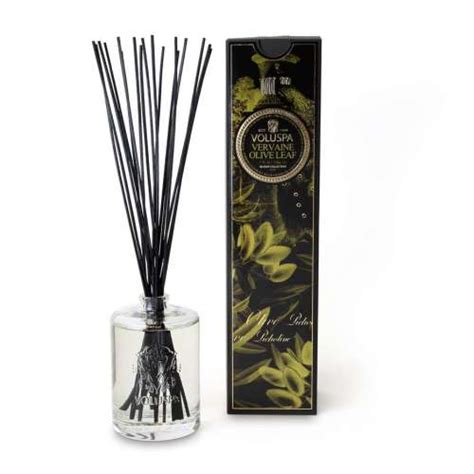 Voluspa Vervaine Olive Leaf Diffuser In Embossed Glass
