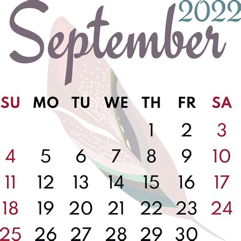 Month Calendar September 2022 5365648 Vector Art At Vecteezy