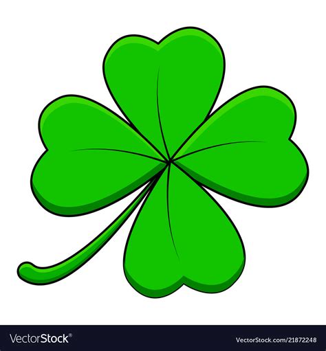Four Leaf Clover Design Isolated On White Vector Image