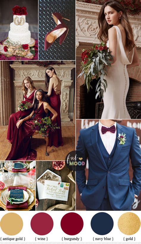 It is a soft spring color that's not as girly as pastel pink or as loud as yellow. Burgundy gold and navy blue color scheme for classical wedding