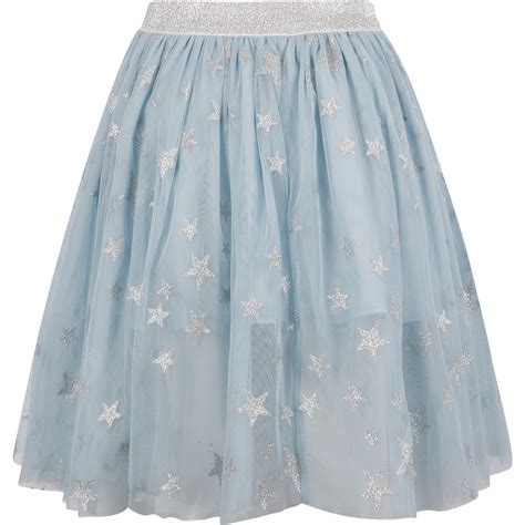 Stella Mccartney Star Print Skirt In Silver Bambinifashioncom