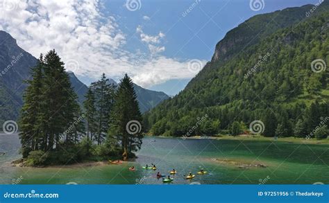 Lago Del Predil Stock Photo Image Of Tourism Water 97251956