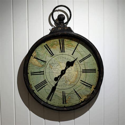 Antique Style Pocket Watch Large Wall Clock By Jones And