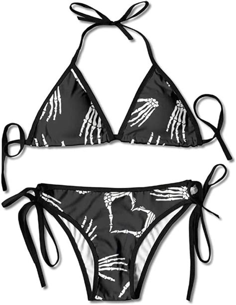 Amazon Com Skeleton Hand Bone Women S Bikini Suit Sexy Strappy Bikini My Xxx Hot Girl