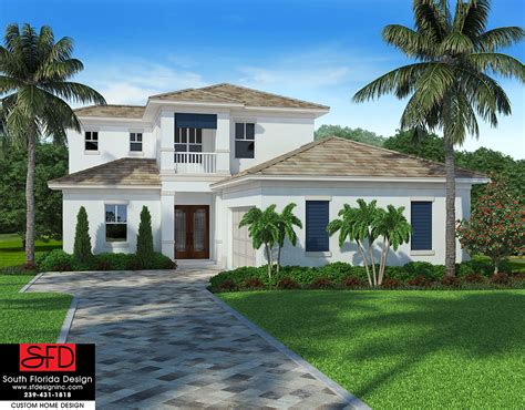 South Florida Design 2 Story Coastal House Plan South Florida Design