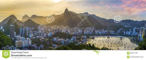 Panoramic View Of Rio De Janeiro Brazil Landscape Stock Photo Image