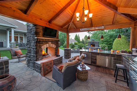 It should be large enough to cover your island, guests and chairs. Gazebos With Fireplaces - Home Design Ideas