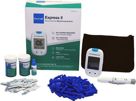 Buy On Call Express Ii Diabetes Testing Kit Blood Glucose Meter 100