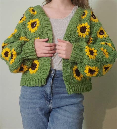 The Sunflower Cardigan Crochet Pattern Pdf File Only Etsy