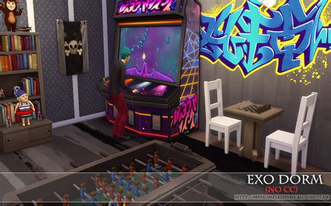 From The Lot Exo Dorm No Cc Arcadegamer Room Arcade Game Room