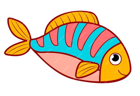Premium Vector Cute Fish Cartoon Fish Clipart Vector Illustration