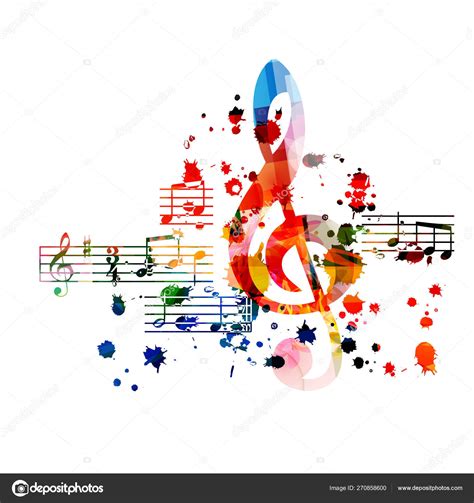 Music Background Colorful Music Notes Vector Illustration Design