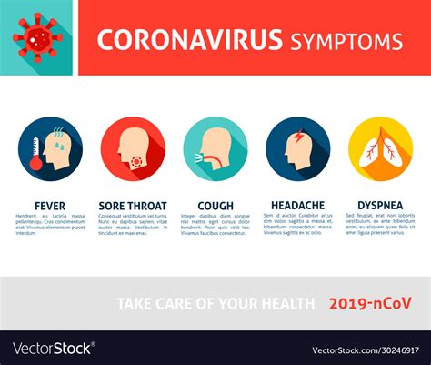Coronavirus Symptoms Infographic 2019 Ncov Vector Image