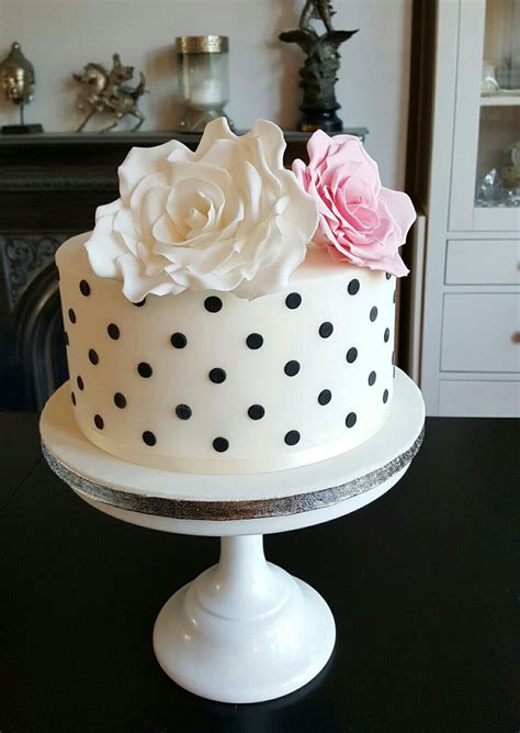 Polka Dot And Roses Birthday Cake Polka Dot Cakes 18th Birthday Cake