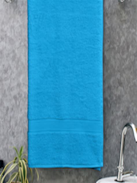Buy Bombay Dyeing Blue Solid Santino 550 Gsm Cotton Bath Towel Bath
