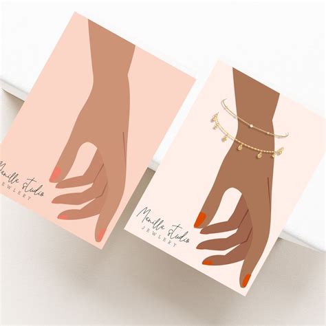 Customisable Jewelry Display Card Printable Bracelet Card Etsy