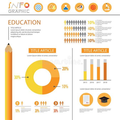 Infographic Educational And Academic Charts Stock Vector Illustration