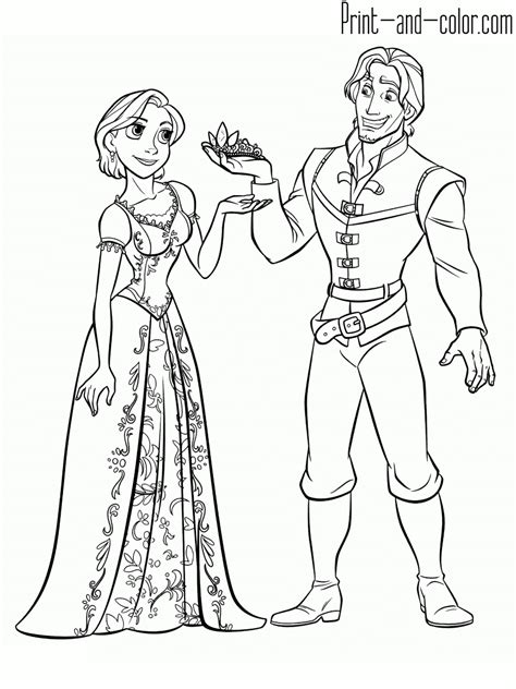 Show off your art skills by coloring this page online from your desktop or mobile device or by printing it out to color later. Rapunzel coloring pages | Print and Color.com