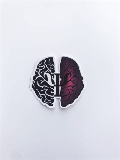 Psychology Vinyl Sticker Psych Symbol And Brain Vinyl Etsy