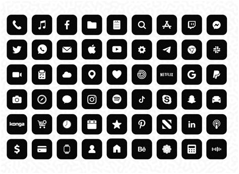 Ios 14 Minimal Black And White Icon Pack By Tsmusty On Dribbble