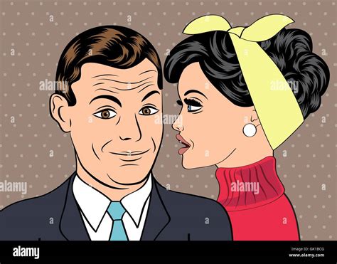 Pop Art Cute Retro Couple In Comics Style Stock Vector Image And Art Alamy