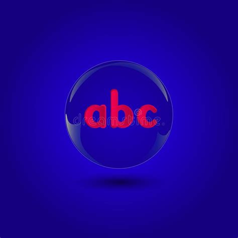 Abstract Letter Abc Logo Design With Glass Sphere Background Stock