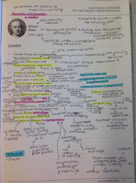 Mr Webb S Online Classroom Annotation On London By William Blake