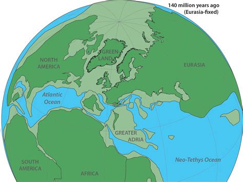 World Map 100 Million Years Ago Map Vector