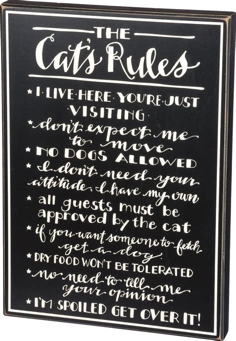 Cats Rules Home Decor Cat Owner T Solagohome Box Signs Cat