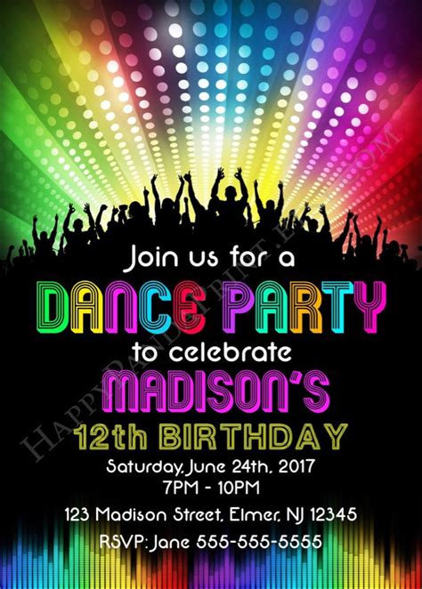 Dance Party Invitation Disco Party Invitation Disco Dance Etsy In