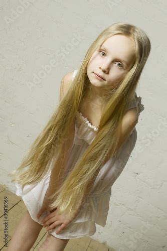 photo stock teen girl fashion model with long blond hair natural beauty adobe stock