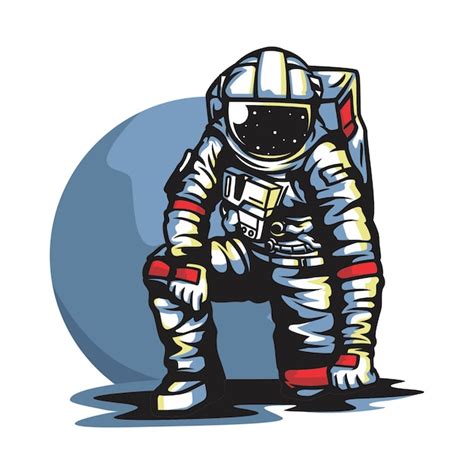 Premium Vector Astronaut In Moon Vector