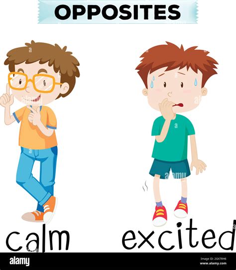 Opposite Words For Calm And Excited Stock Vector Image And Art Alamy