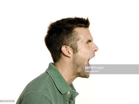 Young Man Yelling Side View High Res Stock Photo Getty Images