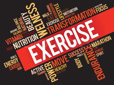 Exercise Word Cloud Fitness Stock Vector Colourbox