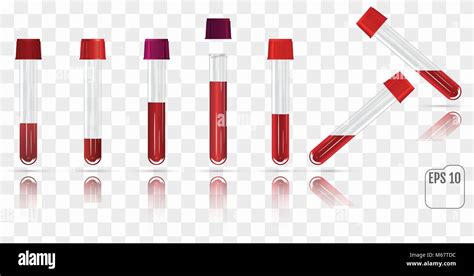 Set Of Blood Collection Tube Vector Test Tubes Filled With Blood Stock