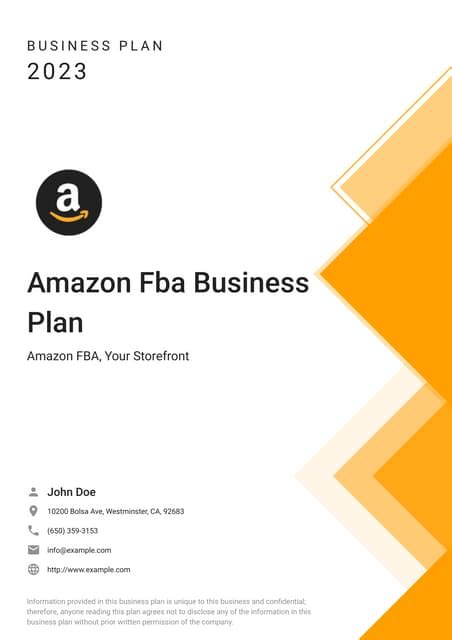 Amazon Fba Business Plan Example Upmetrics Pdf