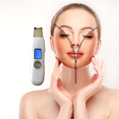 New Digital Ultrasonic Facial Peel LCD Face Skin Scrubber Machine Deep