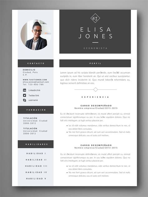 Gratis y para usar en word. Currículum ROMA | Ejemplos de curriculum vitae, Modelos de ...