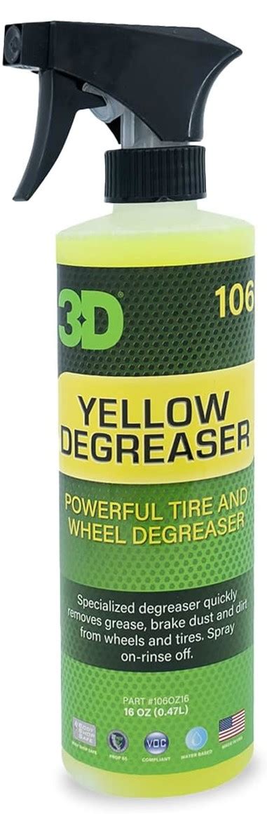 3D Yellow Degreaser Wheel Tire Cleaner Safely Removes Brake Dust