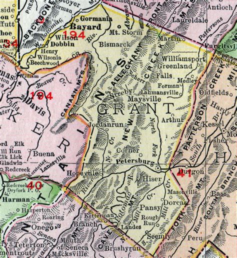 Grant County West Virginia 1911 Map By Rand Mcnally Petersburg