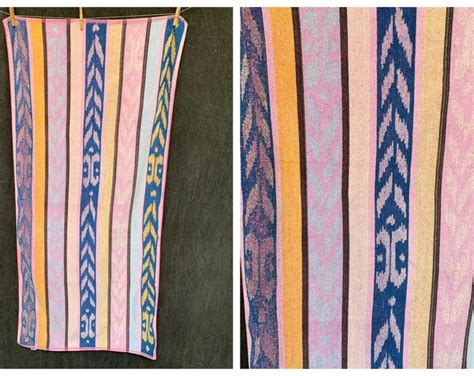 Vintage Beach Towel Gradient Colors In Vertical Stripes Etsy