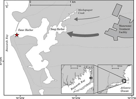Map Of West Falmouth Harbor Illustrating The Single Outlet To Buzzards