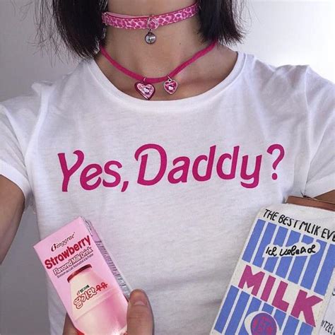 Yes Daddy Print Pink Love Women T Shirt Short Sleeve Funny Letter