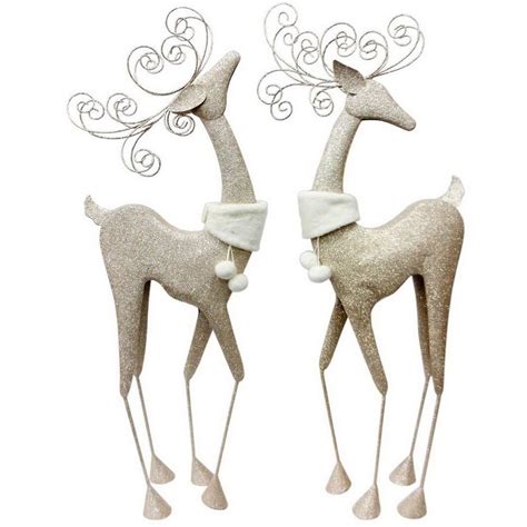 Instead of putting up the. Two Big 48" Tall Metal Standing Deer Reindeer Christmas ...