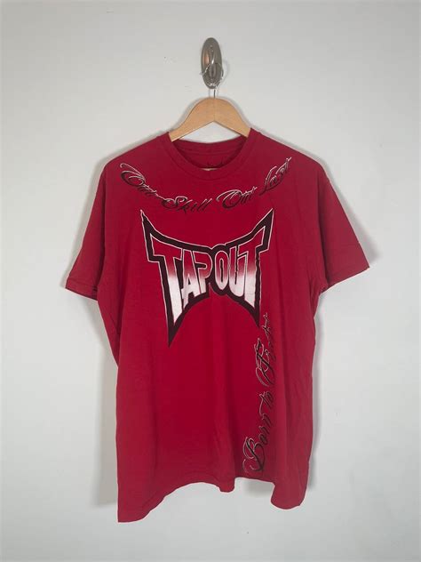 Vintage Vintage Tapout Aop Tee Shirt Large Y2k Red Grailed