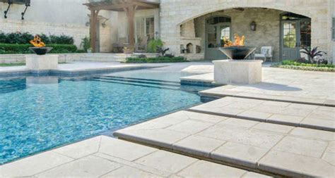 Shelly White Travertine Bullnose Pool Coping Tile We Deliver