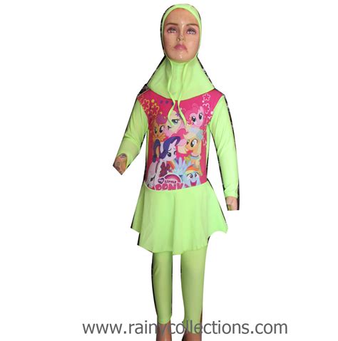 Paket muslim termasuk baju + celana + kerudung (penutup kepala). Rainy Collections: Baju Renang Muslim Anak Karakter Little ...