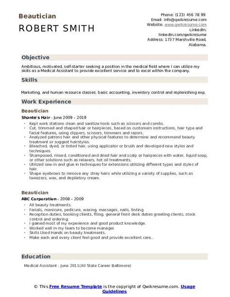 The chronological format lists your job experience by the dates worked, starting with the most recent. Cover Letter For Beautician Cv - 101+ Cover Letter Samples