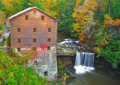 Lantermans Mill And Waterfall Ohio Photograph By Ina Kratzsch Fine